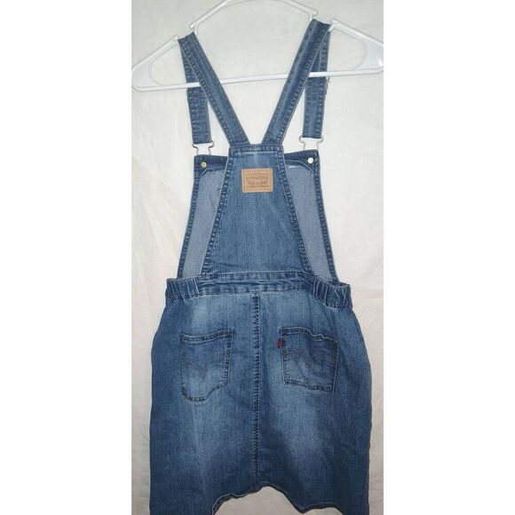 Y2K Retro Levis Girl's/teen Bib Overall Denim Jean Skirt Jumper Size XL - Picture 3 of 11